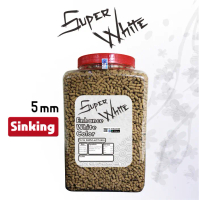 Pelet Super White Naikkan Warna Putih Koi, Mas Koki, Channa [TOPLES MEGA SIZE & REFILL 1KG]
