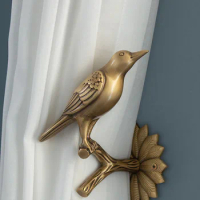 Vintage Bird Shape brass curtain hook Creativity Wall Hooks Home Decoration Storage Rack Bedroom Door After Coat Hat Hanger Hook