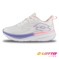 【LOTTO 義大利】女 寬楦超速跑輕量極避震跑鞋(白/粉紫-LT4AWR5397)