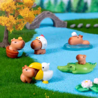 Hot Capybara Simulation Animals Model Mini Kapibare Action Figures Figurine Home Decoration Kids Gift