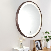 H&amp;R安室家 60cm里昂 智能LED發光觸控圓型燈鏡 ZA0201(掛鏡/浴鏡/化妝鏡/鏡子)