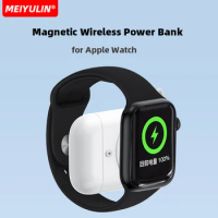 2580mAh Mini Magnetic Power Bank Wireless Fast Charger For Apple iWatch 8 7 SE 6 5 4 3 2 Portable External Battery For iPhone 15