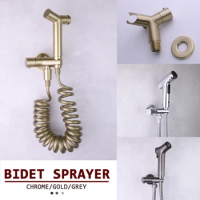 Y Type Bidet Sprayer Set ABS Sprayer with Valve Brass Bracket Chrome Brushed Gold Grey Stainless Steel/PVC Hose