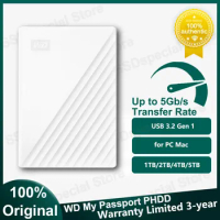Original Western Digital WD My Passport External HDD USB 3.2 Gen 1 Hard Disk Mobile Storage Drive 1TB 2TB 4TB 5TB for PC/Mac