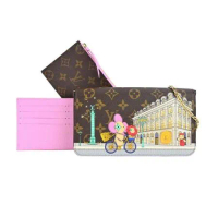 Louis Vuitton限量MINI POCHETTE吉祥物巴黎凡登廣場帆布晚宴包(粉紅)