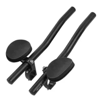 Aero Bars Black Bicycle TT Rest Bar Clip On Armrest Bar Racing TT Handlebar Relaxation Handle For Mountain Road Bicycle