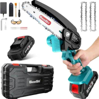 Mini Chainsaw 6-inch Mini Chainsaw Cordless, Seesii Battery Chainsaw with One Big Batteries, 2.62lbs Handheld Electric Power