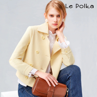 【Le Polka】明亮黃歐風短版外套-女