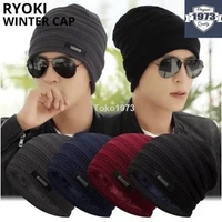 TOKO1973 Topi kupluk RYOKI - beanie topi musim dingin winter caps topi pria One Size BLACK
