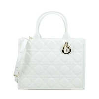 Christian Dior Medium Book Tote Latte Macrocannage Calfskin LGHW I17154C