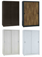 【尚品傢俱】868-11 伊爾庫茨克 4x7尺胡桃色推門衣櫥~另有純白、白枕木、集成木色