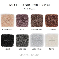 [25 GRAM] Mote Payet Pasir Semi Jepang / Manik Pasir Warna Coklat Susu Cola Abu Tua Hitam 12/0 1.9mm
