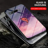 For Asus Rog Phone 3 ZS661KS Case Starry Grain Shockproof Glass Hard Back Cover Case Soft Bumper for Asus ROG Phone 3 ZS661KS
