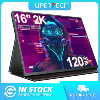UPERFECT 2K 120Hz Portable Gaming Monitor 16" 2560x1600 QHD HDR FreeSync USB Type-C HDMI External Second Screen for PC Phone
