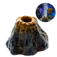 A LOVABLE  1PC Aquarium Volcano Shape Air Bubble Stone Oxygen Pump Decoration Ring Stone Tank Plate 