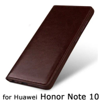 Anti-knock Phone Case For Huawei Honor Note 10 Luxury Genuine Leather Case Honor Note10 Business Flip Protective Fundas Skin