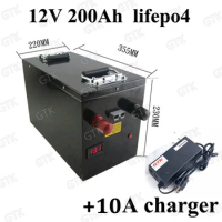 Lifepo4 12V batterie 200AH battery pack 12V 200AH With LCD for 2500w UPS power supply EV Solar Storage Battery Solar 10A charger