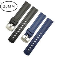 20mm WatchBand Accessories for Omega Seamaster 300 Speedmaster Railmaster Bracelet Rubber Strap Men Silicone Strap PIN Buckle
