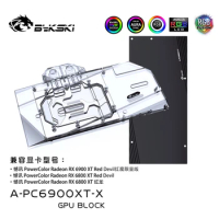 Bykski A-PC6900XT-X RX 6900XT GPU Cooler Graphic Card Water Block For Powercolor RX 6900XT 6800XT Red Devil PC water cooling