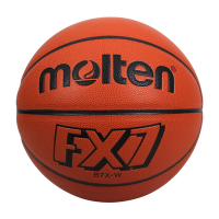 MOLTEN 8片貼合成皮籃球-平溝-7號球 室外 訓練 B7X-W 橘黑