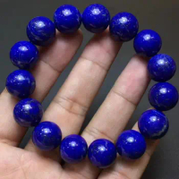 Natural Lapis Lazuli Royal Blue Gemstone Women Bracelet 14.5mm Lapis Lazuli Round Beads Men Fashion Stone AAAAA