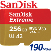 【公司貨】SanDisk 256GB Extreme microSDXC TF U3 UHS-I A2 記憶卡