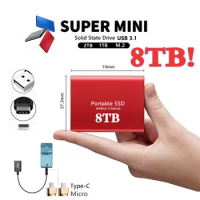 USB 3.1 8TB SSD External Hard Drive Mobile Solid State Hard Disk for Desktop Mobile Phone Laptop High Speed Storage Memory Stick