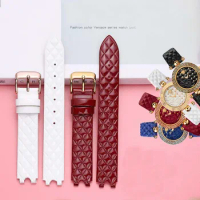 For Versace Watch Strap Female Medusa Vanitas Micro Concave Interface Genuine Leather Stainless Steel Butterfly Buckle Watchband