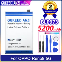 GUKEEDIANZI Battery BLP973 5200mAh For OPPO Reno 9 5G/ Pro 9pro PHM110 PGX110 Batteries