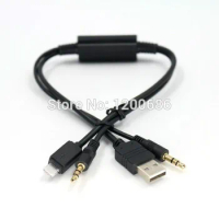 3.5mm AUX Audio Cable USB wire harness For BMW MINI For Apple iPhone 5 5S 6 6 Plus