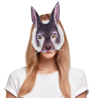 Live Bunny Mask Wholesale Halloween Party Masquerade Ball Decoration Props Half Face Animal Tiger Mask