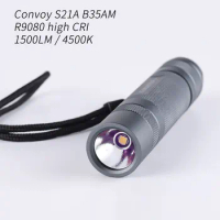 Convoy S21A with B35AM R9080 high CRI 4500K 1500LM, 12groups Temperature protection,21700 flashlight,torch light