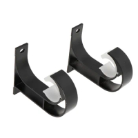 2 Pcs Curtain Rod Bracket Curtain Pole Support Bracket Top Mounting Bracket Single Rod Bracket Drapery Pole Holder for Wall