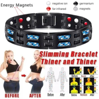 Weight Loss Energy Magnetic Bracelets Women Men Metabolism Promoting Bangles Healthy Care Double Row Magnet Bracelet Wristband