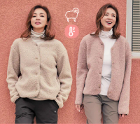 【STL】現貨 韓國 無領 毛毛 熊寶寶 外套 CLUB FLEECE 保暖 雙層毛 疊穿 排扣 女 運動 外套(多色)