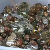 200克價天然紅綠幽靈水晶碎石約40毫米盆景石魚缸石