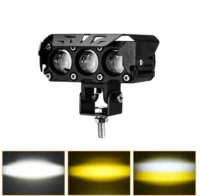 lampu tembak led sorot laser 3 mata 2 warna putih kuning