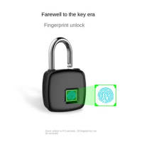 Fingerprint Lock Tuya USB Charging Door Lock Fingerprint Smart Padlock Quick Unlock Metal Self-imaging Chip 10 Fingerprints