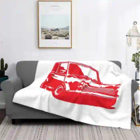 Austin Mini Red Pattern Super Warm Soft Blankets Throw On Sofa / Bed / Travel Austin Mini Cooper British Leyland Innocent 1300 B