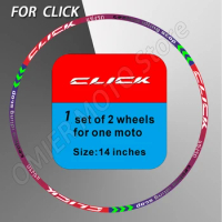 14 Inch Motorcycle Wheel Sticker Rim Decals Accessories Waterproof For HONDA CLICK 160 125i 125 150 150i