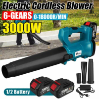 3000W Powerful Rechargeable Cordless Leaf Blower Handheld Electric Air Blower Snow Blower For Makita 18V Battery by VIOLEWORKS