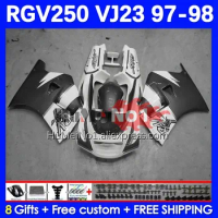 Bodys For RGVT250 SAPC RGV250 VJ23 97-98 Frame 42No.006 RGV-250 RGVT RGV 250 VJ 23 RGVT-250 97 98 1997 1998 Fairing grey white