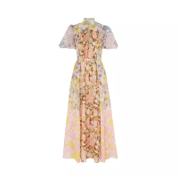 Zimmermann [12.12 Dealcember] Pop Puff Sleeve Maxi Dress Spliced