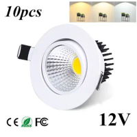 Super Bright Recessed LED Dimmable Downlight COB 3W 5W 7W 9W LED Spot light LED decoration Ceiling Lamp AC/DC 12V