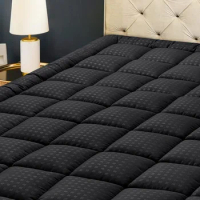 Mattress Pad Quilted Fitted Protector Cooling Pillow Top Mattress Cover Breathable Fluffy Soft Mattress Topper