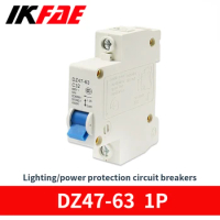 Mini Circuit Breaker Mcb Residual Current DZ47-63 1P Protection Residual Current Breaker Operator Dc 12v Reset Battery