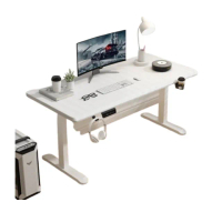 【MGSHOP】電動升降桌 100CM 電腦桌 辦公桌 書桌 兒童升降桌(D06固定橫樑 楠洋楹木款)