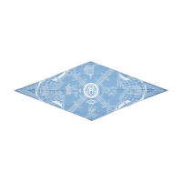 【Hermes 愛馬仕】Grande Tenue手工捲邊棉質圍巾(藍/白)