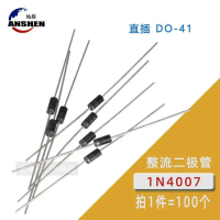 Diode Chỉnh Lưu, Hàng Mới Về, Thương Hiệu DO-41, 1N4007 IN4007, Phích Cắm Trực Tiếp, 100 Miếng, 1A/1