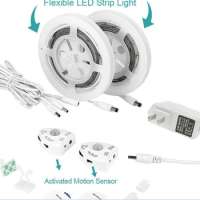 [Seven Neon]1.2m 36leds Motion Activated Bed Light Flexible LED Strip Motion Sensor Bed Kit with Automatic Shut Off Times